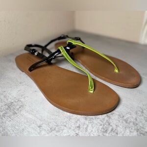 ZARA BLACK AND YELLOW SUMMER SANDALS SIZE 39 8.5